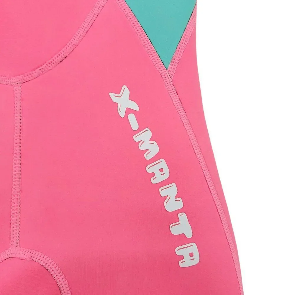 X Manta Wetsuit Girls XL/6 Pink Neoprene Back Zip Full Surfing Diving Swimming